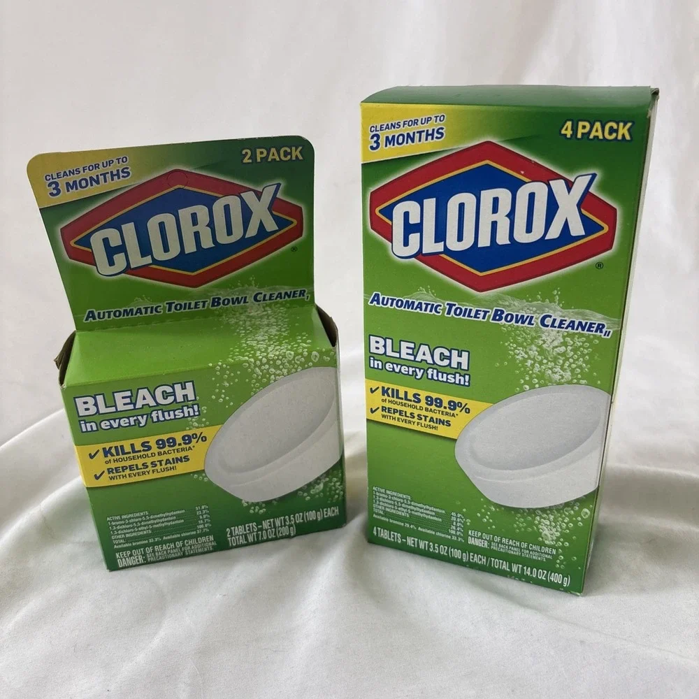 Clorox 2 & 4 Pack Automatic Toilet Bowl Cleaner Tablets w/Bleach 3.5 oz Each NEW